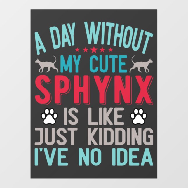 Vinilos Para Cristales El propietario canadiense de Sfinx Sairless Sphynx (Hoja)