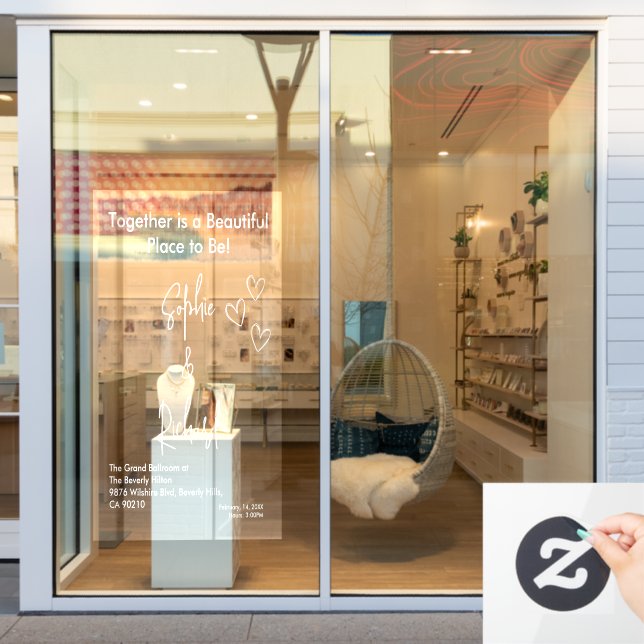 Vinilos Para Cristales Elegant White Weddings Celebrating Love Romance (Ventana de la tienda)