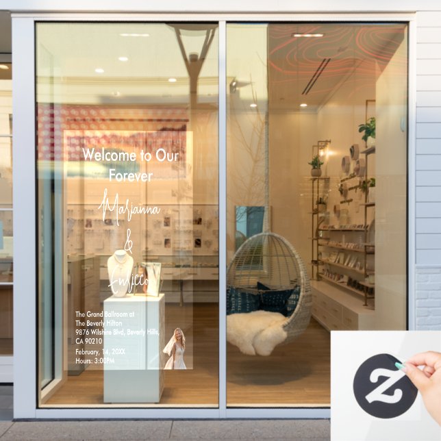 Vinilos Para Cristales Elegant White Weddings Celebrating Love Romance (Ventana de la tienda)