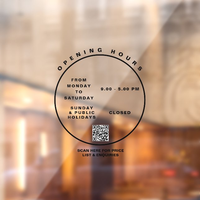 Vinilos Para Cristales Elegante Abriendo Horas Boutique Office Ventana Cl (Hoja 2)