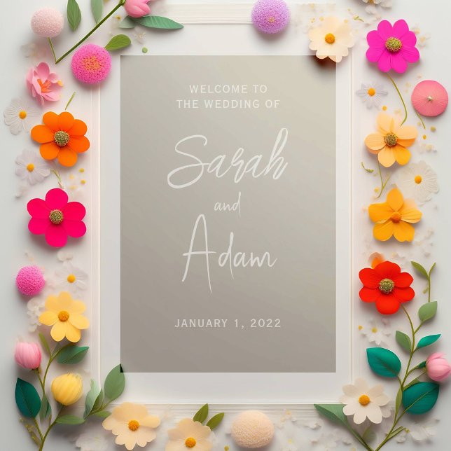 Vinilos Para Cristales Elegante Boda de bienvenida Rótulo Decoración (Subido por el creador)