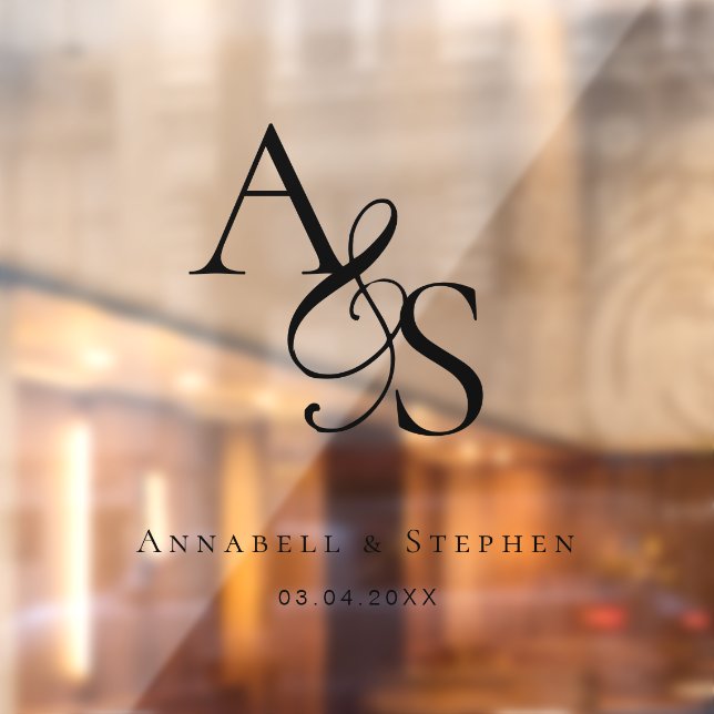 Vinilos Para Cristales Elegante, clásico, monograma, Boda (Hoja 2)