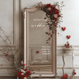 Vinilos Para Cristales Elegante espejo selfie moderno bienvenida Boda Dec