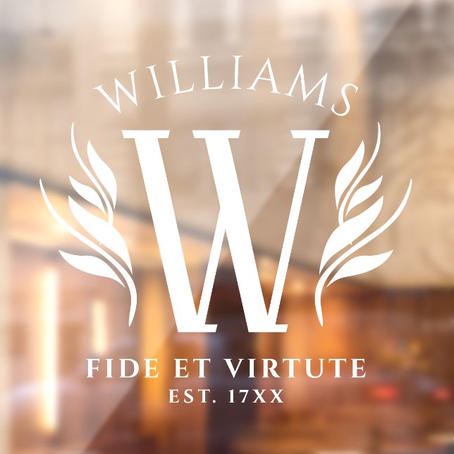 Vinilos Para Cristales Elegante familia floral Monograma Motto (Hoja 2)