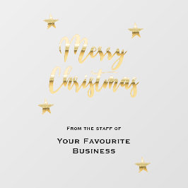 Vinilos Para Cristales Elegante Feliz Navidad oro metálico y negro