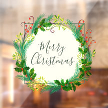 Elegante Foliage de Invierno Wreath Feliz Navidad