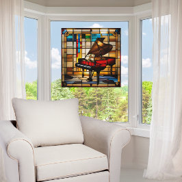 Vinilos Para Cristales Elegante Grand Piano Faux Stainass