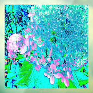 Vinilos Para Cristales Elegante Hydrangea de luz rosa y azul