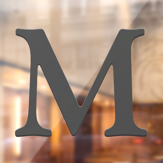 Vinilos Para Cristales Elegante letra de monograma Personalizado gris osc (Hoja 2)