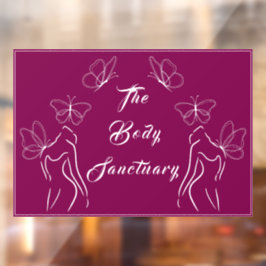 Vinilos Para Cristales Elegante logotipo de Borgoña Mujeres cuidado corpo