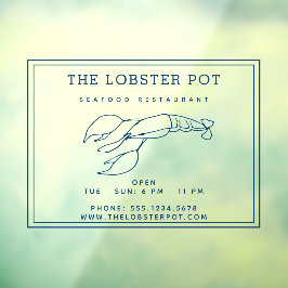 Vinilos Para Cristales Elegante Restaurante De Lobster Azul Índigo / Mari