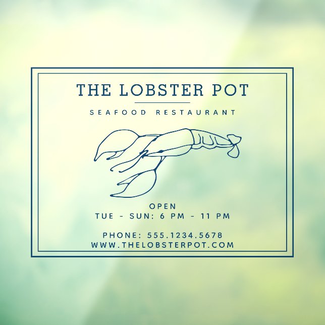 Vinilos Para Cristales Elegante Restaurante De Lobster Azul Índigo / Mari (Hoja 3)