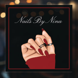 Vinilos Para Cristales Elegante salón de belleza de artista de uñas promo