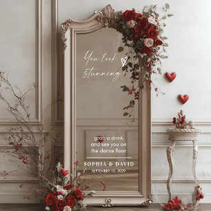 Vinilos Para Cristales Elegante signo de bienvenida de boda selfie Decal