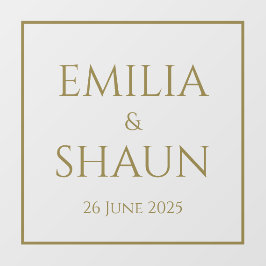 Vinilos Para Cristales Elegante ventana Boda dorado