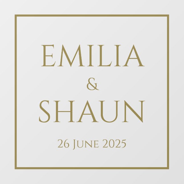 Vinilos Para Cristales Elegante ventana Boda dorado (Hoja)