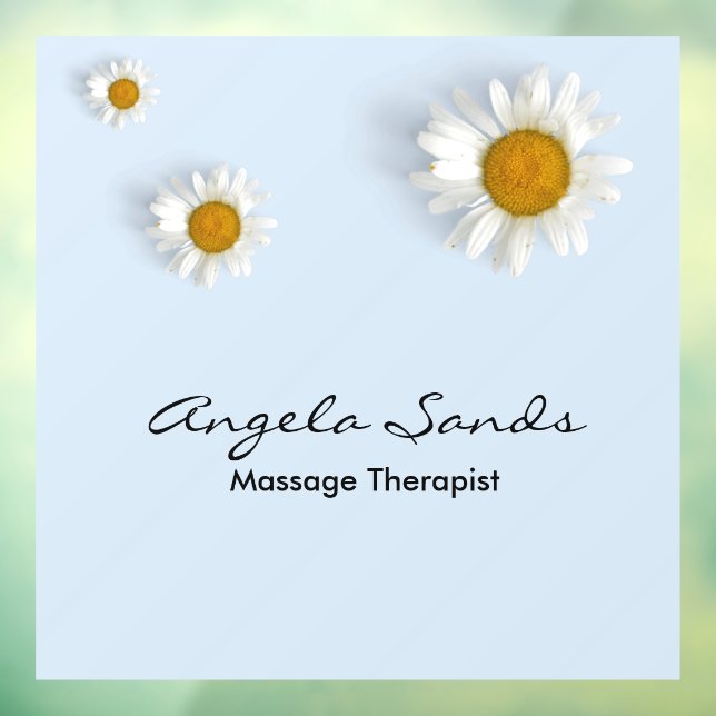 Vinilos Para Cristales Elegantes margaritas blancas azules (Hoja 3)