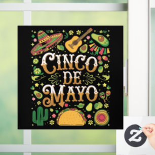 Vinilos Para Cristales Elementos Divertidos de Fiesta para el Cinco De Ma