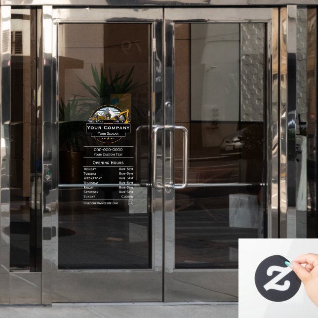 Vinilos Para Cristales Empresa de construcción de equipo pesado profesion (Puerta de oficina)