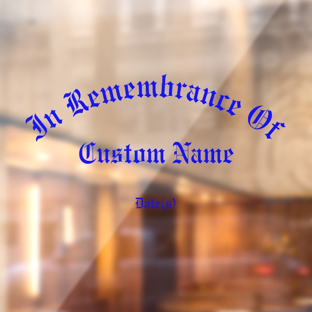 Vinilos Para Cristales En recuerdo de la ventana de tributo gigante (Hoja 2)