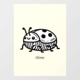 Vinilos Para Cristales Encantador Ilustracion de escarabajo a mano