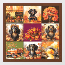 Vinilos Para Cristales Encanto de otoño: Dachshunds y escenas de caída