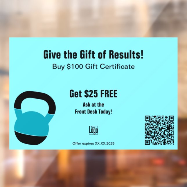 Vinilos Para Cristales Energetic Gym All Year Gift Certificate Promotion (Hoja 2)