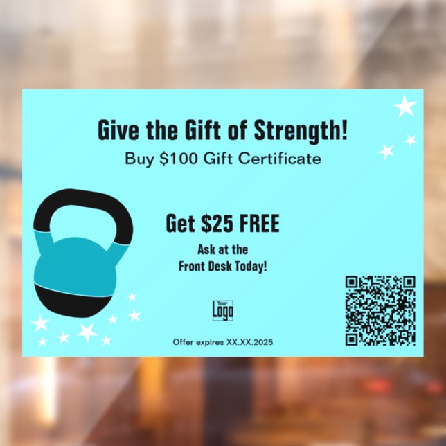 Vinilos Para Cristales Energetic Gym Christmas Gift Certificate Promotion (Hoja 2)