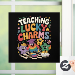 Vinilos Para Cristales Enseñando Lucky Charms al profesor el día de San P