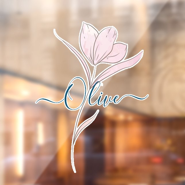 Vinilos Para Cristales Esbozo floral acuarela personalizada (Hoja 2)