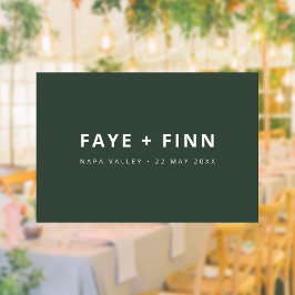 Vinilos Para Cristales Escándalo moderno | Boda Mínimo Verde Forestal