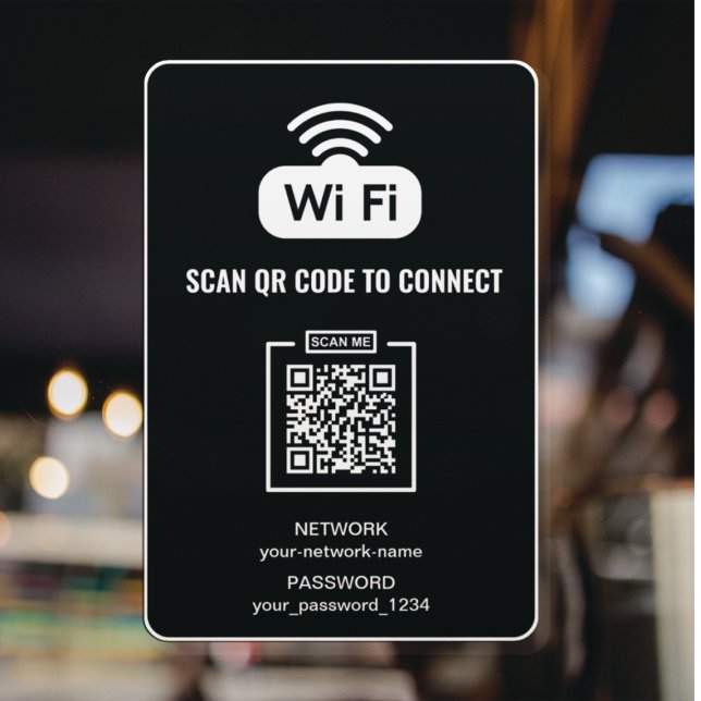 Vinilos Para Cristales Escanear para conectar código QR contraseña de red (Subido por el creador)