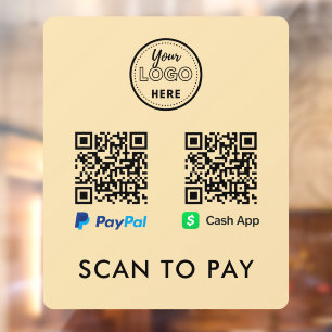 Vinilos Para Cristales Escaneo de código QR de CashApp Paypal para pagar