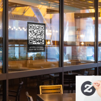 Vinilos Para Cristales Escaneo de código QR de cerradura de puerta con ma