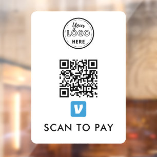 Vinilos Para Cristales Escaneo de código QR de Venmo para pagar el logoti