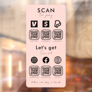 Vinilos Para Cristales Escaneo De Código QR Múltiple Para Pagar A Los Med