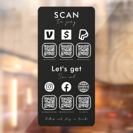 Vinilos Para Cristales Escaneo de código QR múltiple para pagar conectar 