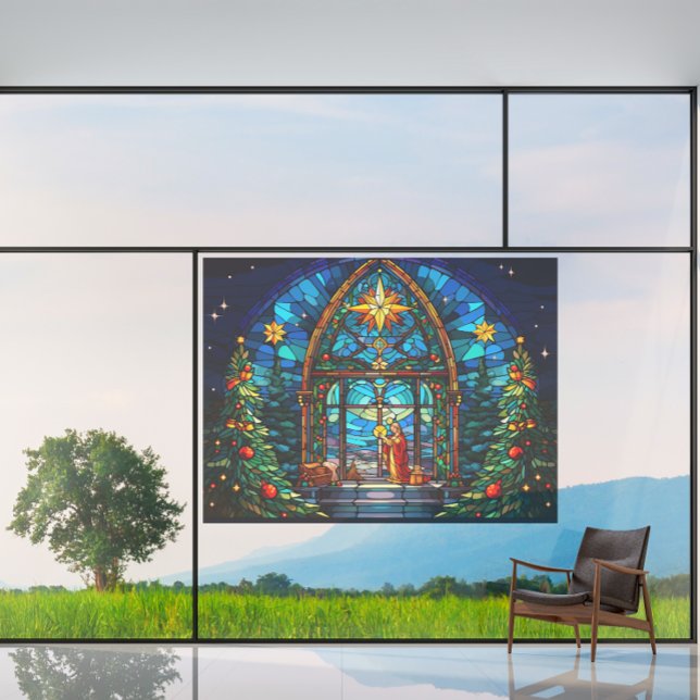 Vinilos Para Cristales Escena de la Natividad de Vidrio Manchado Navidad  (Subido por el creador)