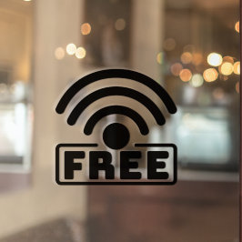 Vinilos Para Cristales Espacio de trabajo de WIFI gratis negro Cafetería