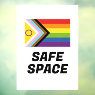 Vinilos Para Cristales Espacio seguro LGBTQ Bandera del Orgullo Progresiv