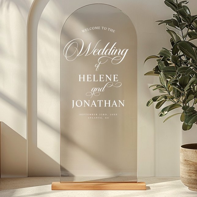 Vinilos Para Cristales Espejo de bienvenida elegante y moderno (Modern Elegant Wedding Welcome Mirror Window Cling)