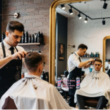 Espejo de estación de barbero personalizado postes
