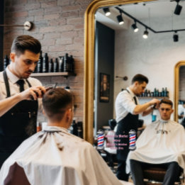 Vinilos Para Cristales Espejo de estación de barbero personalizado postes