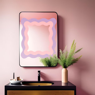 Vinilos Para Cristales Espejo Rectángulo de Onda Púrpura Preppy