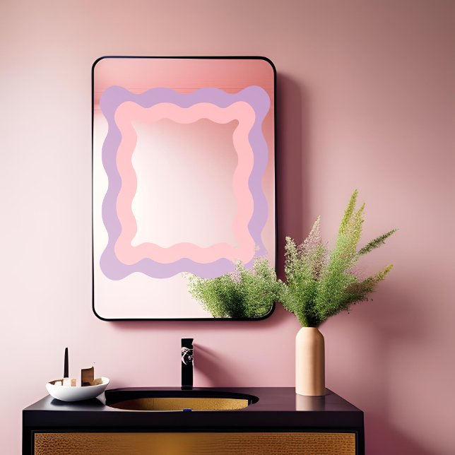 Vinilos Para Cristales Espejo Rectángulo de Onda Púrpura Preppy (Subido por el creador)