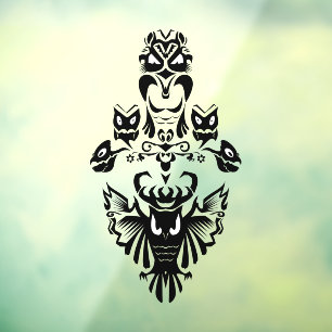 Vinilos Para Cristales Espeluznante Lechuza Gótica de Halloween con ojos 