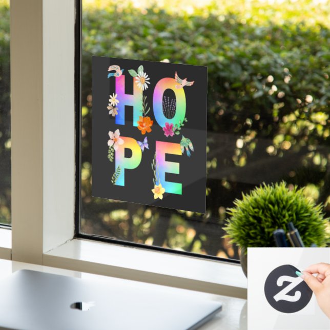 Vinilos Para Cristales Esperanza Inspiradora artística positiva motivacio (Oficina)