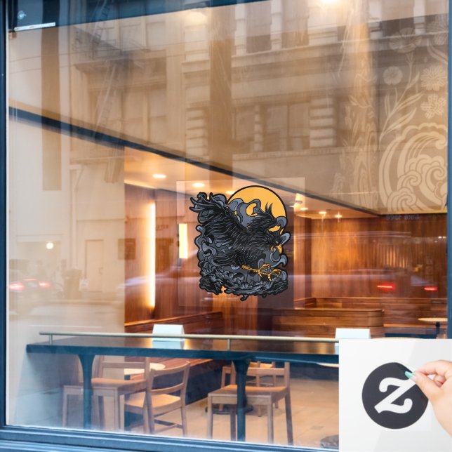 Vinilos Para Cristales Espinosa luna de cuervo negra (Ventana de cafetería)