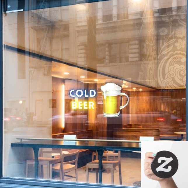 Vinilos Para Cristales Estación de gas de la tienda de cerveza fría (Ventana de cafetería)