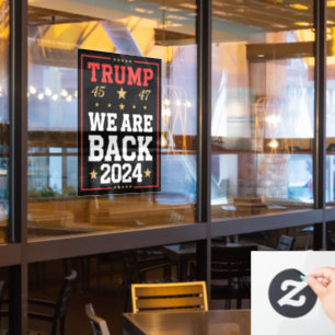 Vinilos Para Cristales Estamos de vuelta Trump bandera de EE. UU. Elecció